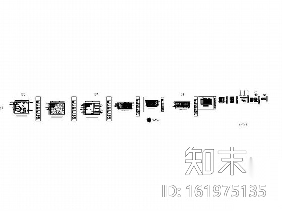 暖色酒店双人床套房装修图cad施工图下载【ID:161975135】
