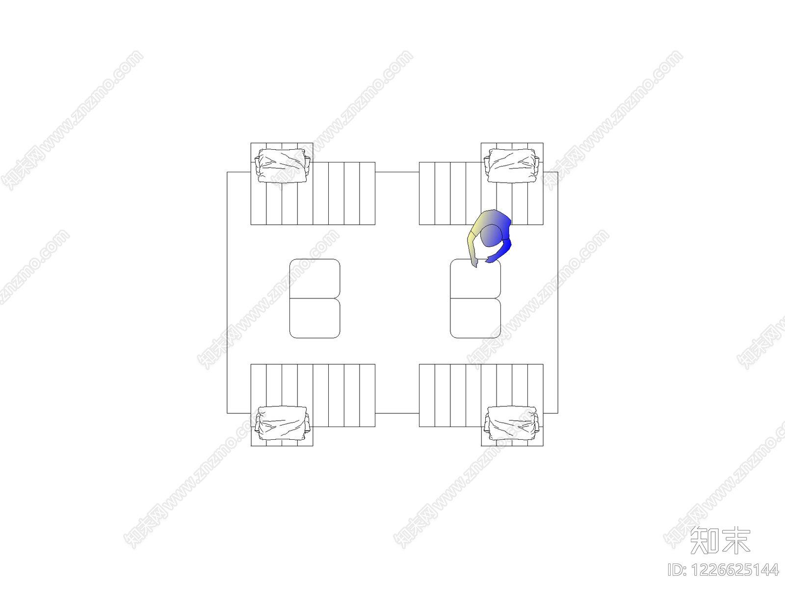 现代,意式沙发CAD图纸