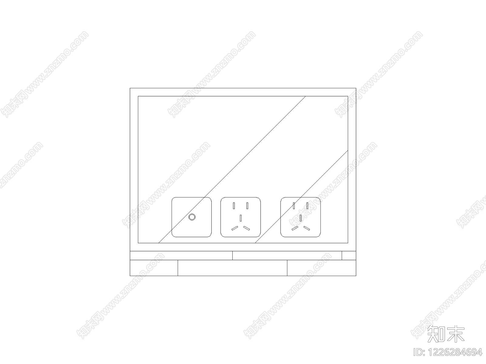 开关插座cad施工图下载【ID:1226284694】