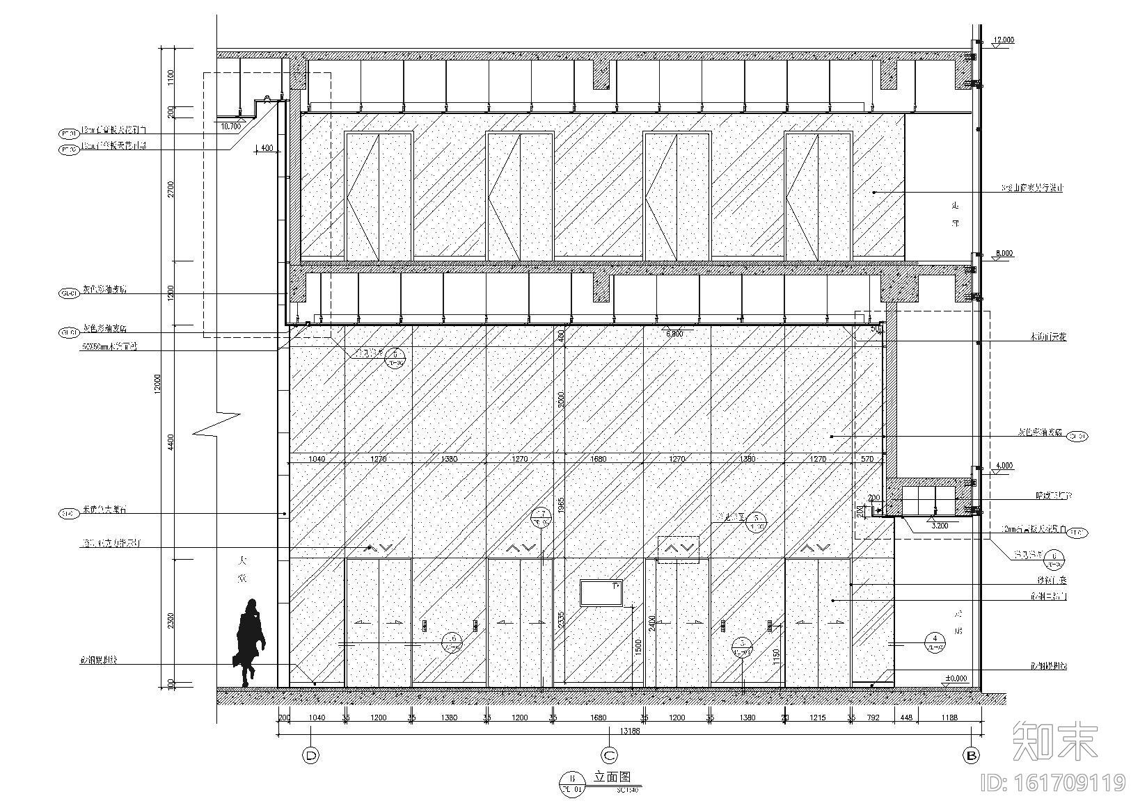 [广州]广州众胜大厦大堂装修工程设计施工图cad施工图下载【ID:161709119】