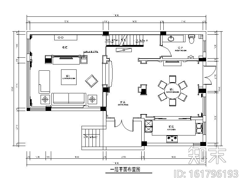 [江苏]欧式风格联排别墅样板房设计CAD施工图（含效果图...cad施工图下载【ID:161796193】