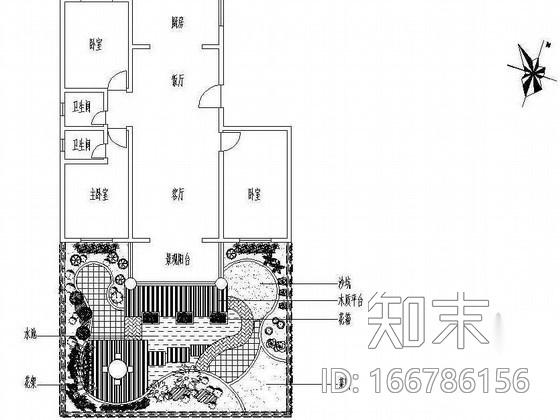 资中某小区私家庭院绿化设计施工图施工图下载【ID:166786156】