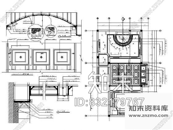 图块/节点欧别主卧吊顶详图施工图下载【ID:832179767】