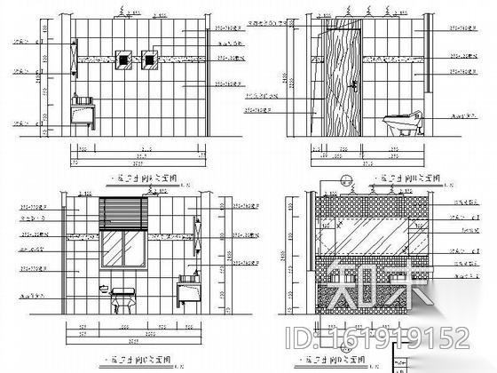 [广州]某四层别墅装修设计图cad施工图下载【ID:161919152】