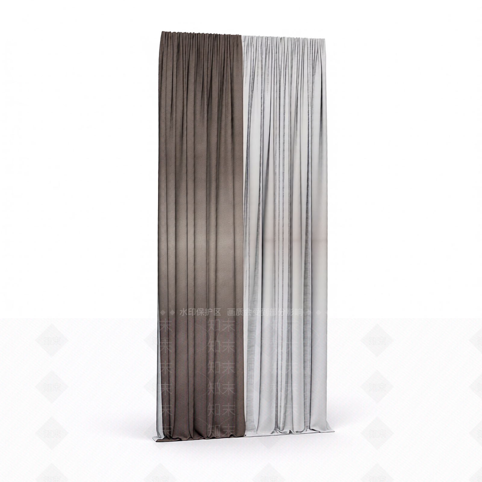 双色窗帘组合模型3D模型下载【ID:1206186027】