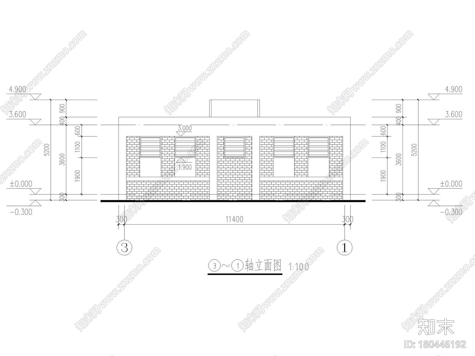 单层框架结构公厕建筑施工图2018施工图下载【ID:180446192】