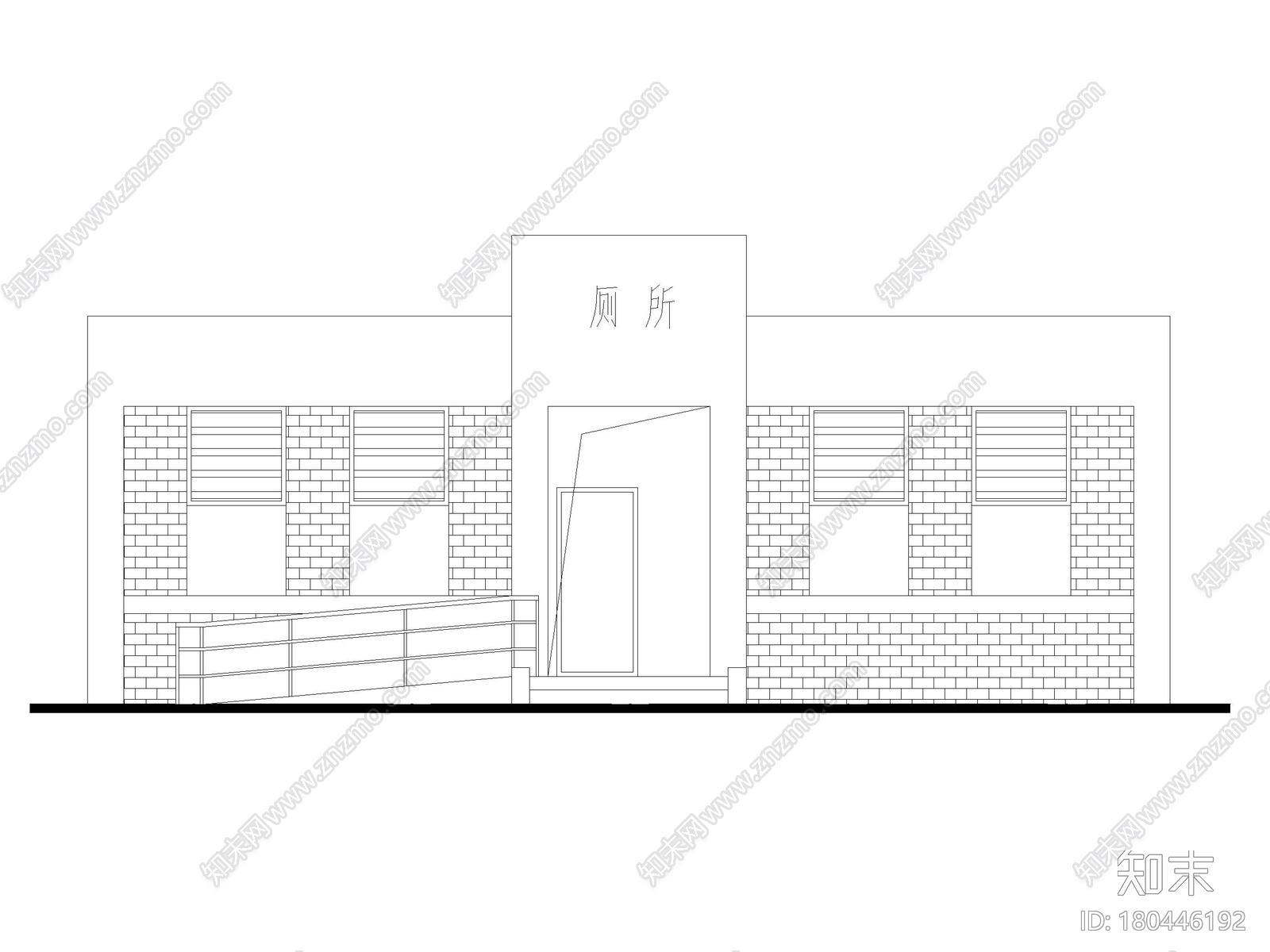 单层框架结构公厕建筑施工图2018施工图下载【ID:180446192】