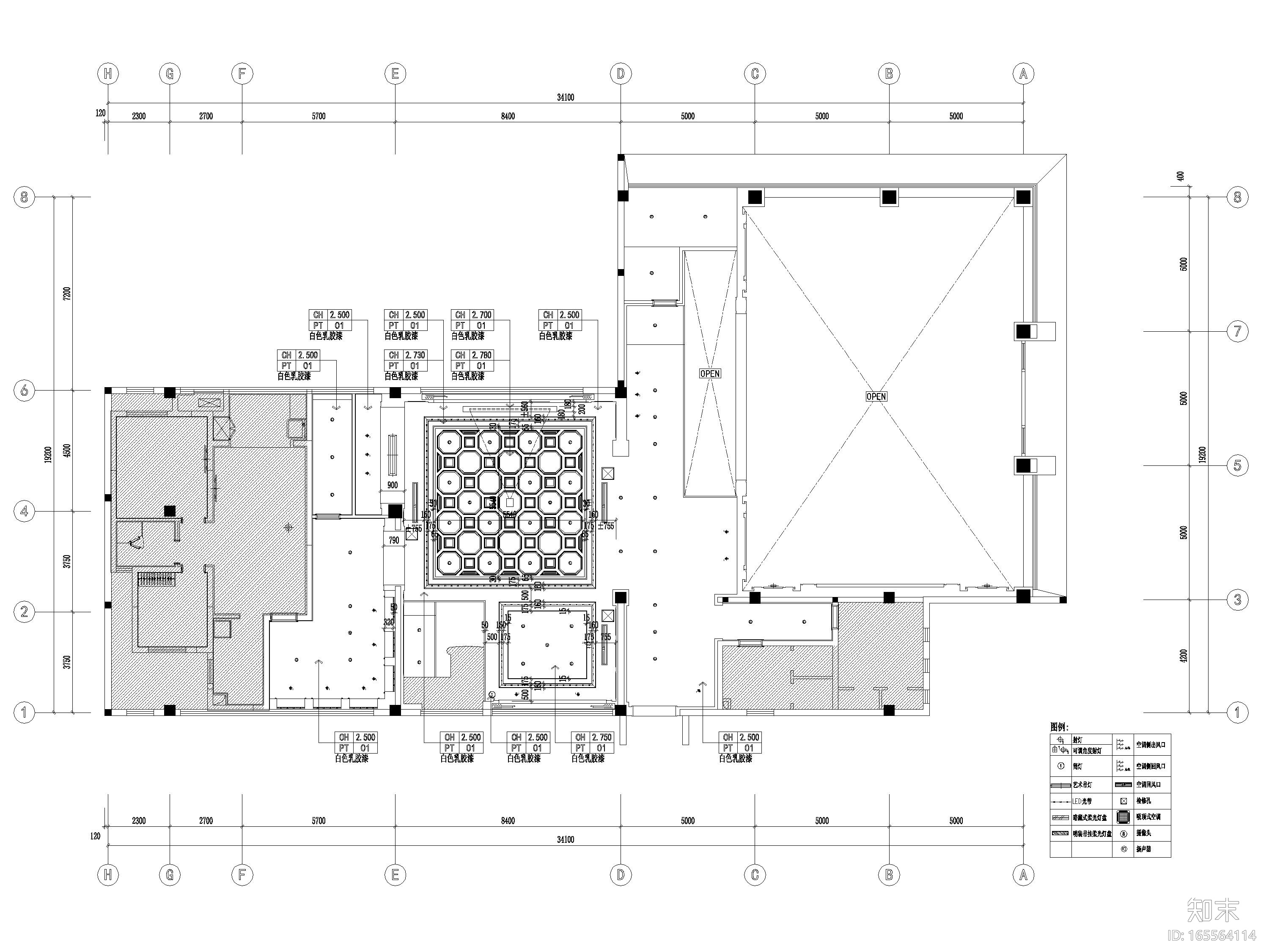 [江苏]883㎡现代二层售楼处装饰设计施工图cad施工图下载【ID:165564114】