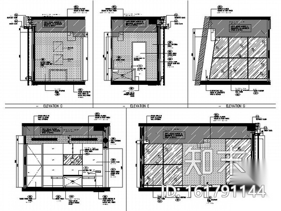 [北京]东方特色五星级商务酒店室内装修图（含实景效果...施工图下载【ID:161791144】