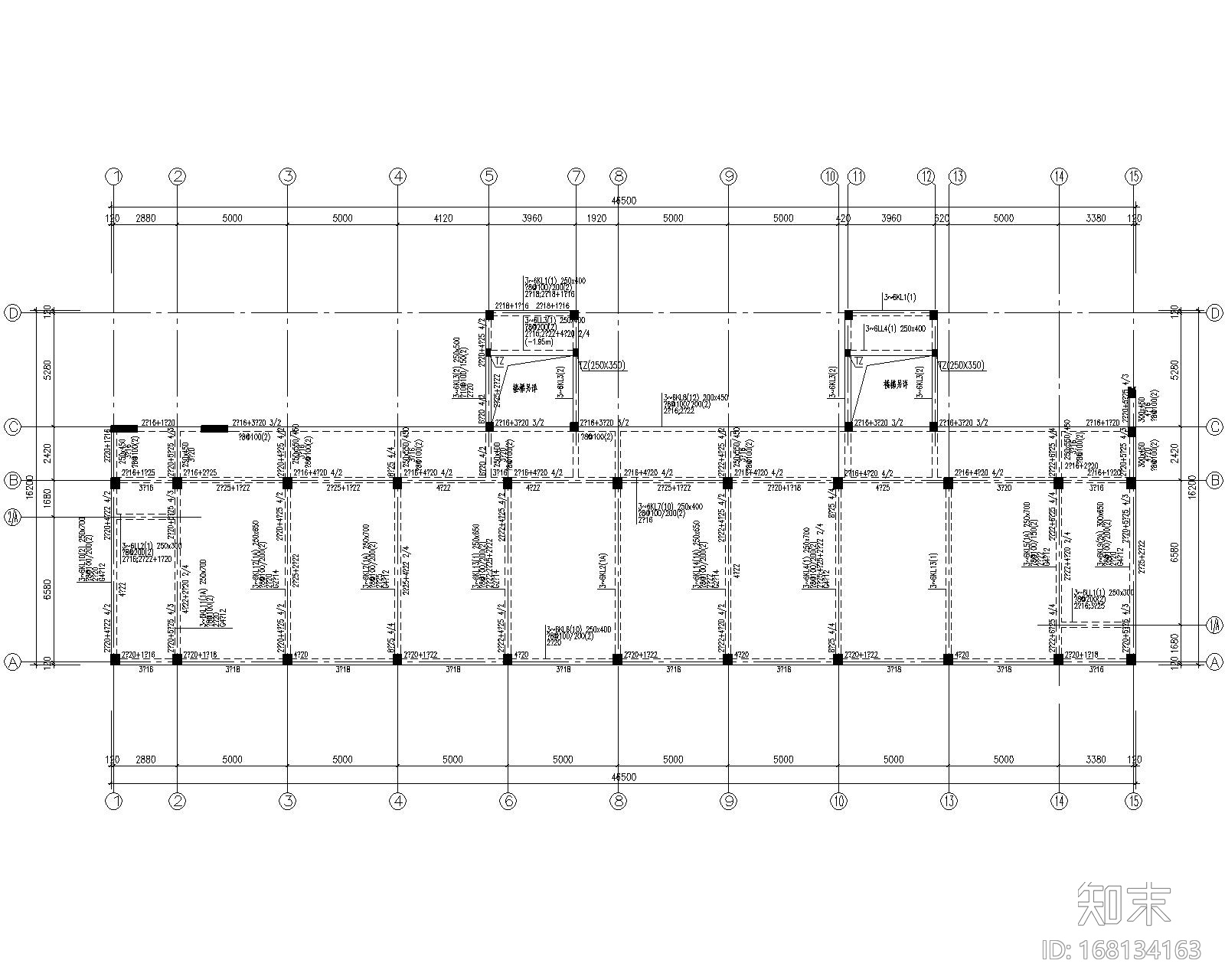 教学楼框架结构施工图下载【ID:168134163】