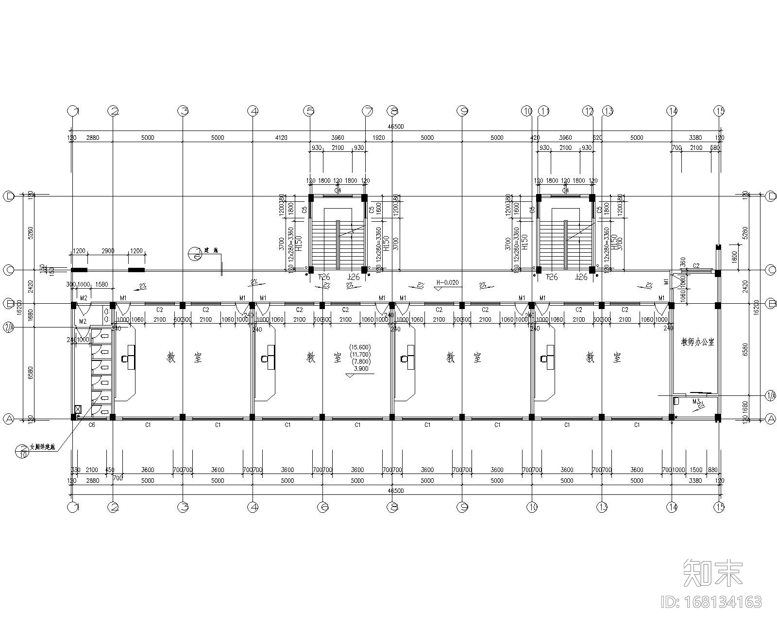 教学楼框架结构施工图下载【ID:168134163】