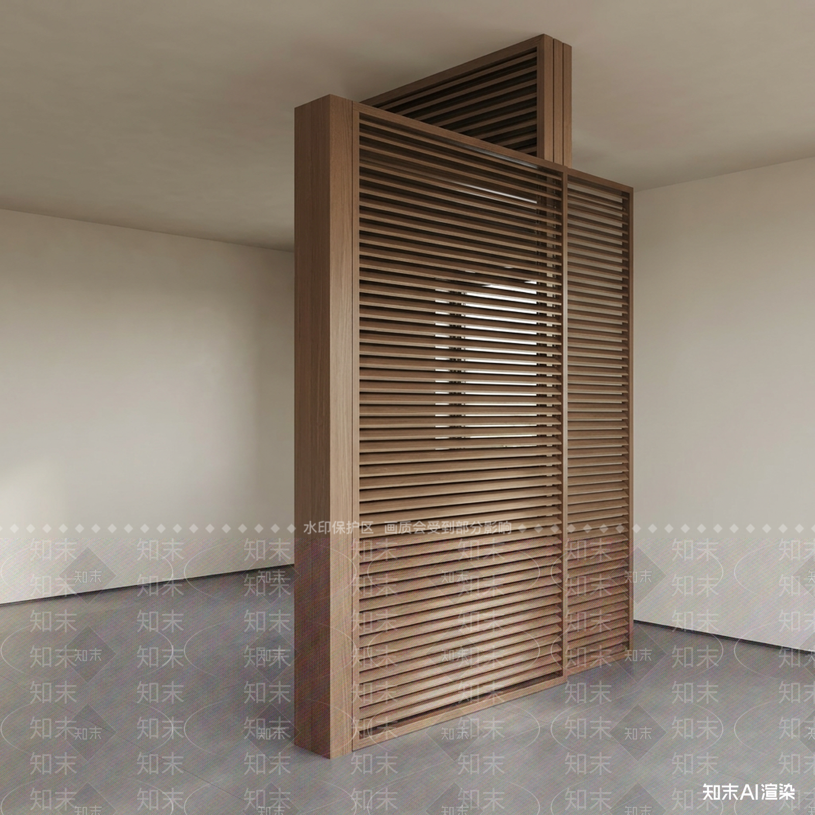 木质格栅隔断其他架子3D模型下载【ID:1227388050】