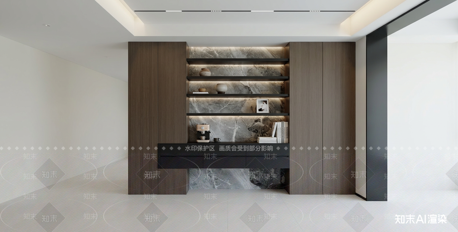 嵌入式储物柜体茶水间3D模型下载【ID:1227278834】