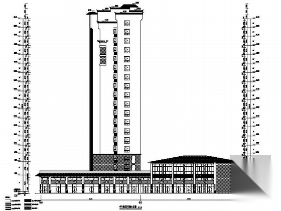 [广东]十八层徽派住宅建筑施工图施工图下载【ID:167048199】