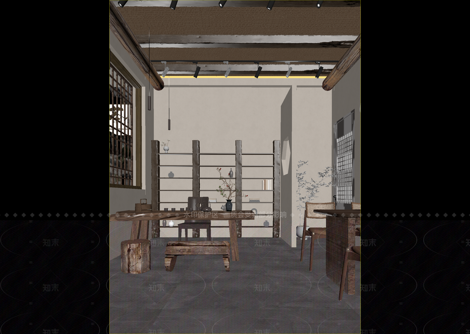 新中式茶馆3D模型下载【ID:1214939583】