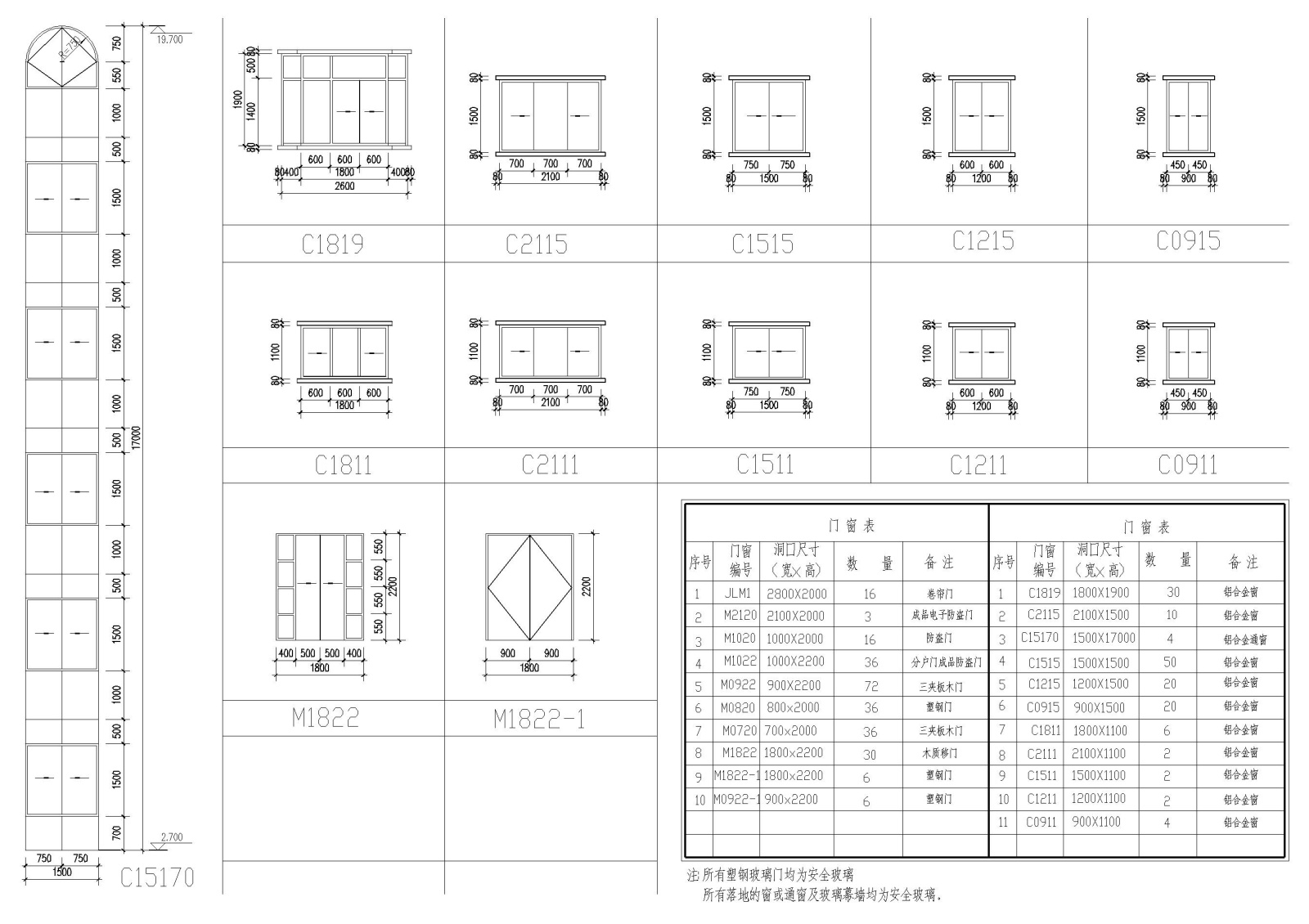 某七层单元式多层住宅建筑施工图纸施工图下载【ID:160730142】