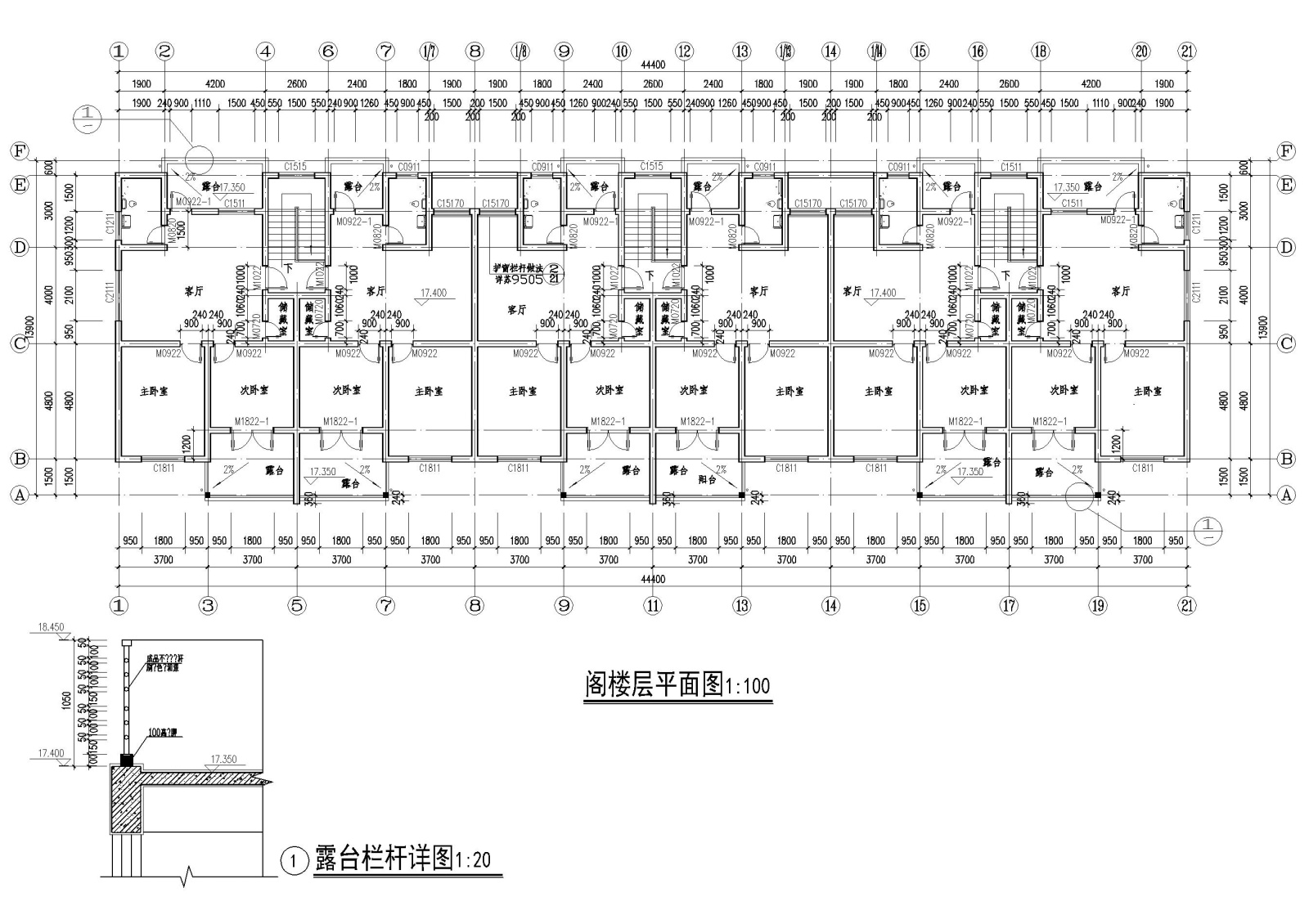 某七层单元式多层住宅建筑施工图纸施工图下载【ID:160730142】