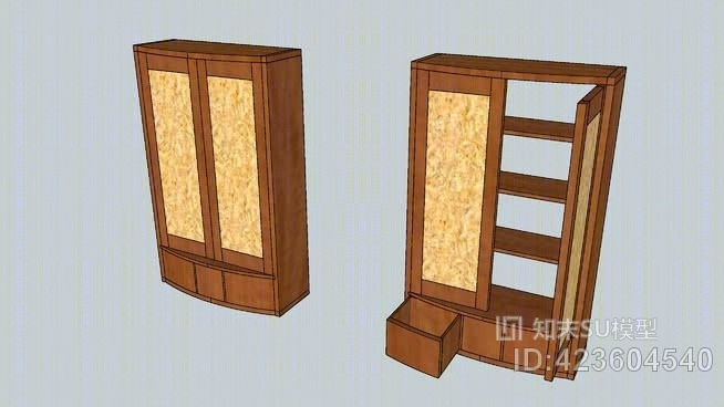 挂壁柜SU模型下载【ID:423604540】