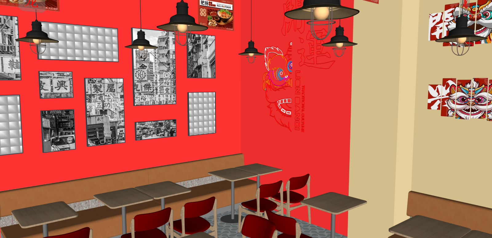 现代快餐店SU模型下载【ID:1216045726】