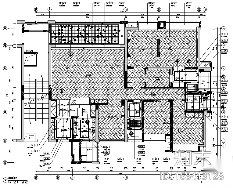 鼎峰源著三期3-A样板房设计施工图（附效果图）cad施工图下载【ID:168413128】