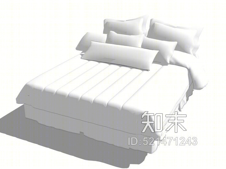 现代双人床SU模型下载【ID:521471243】