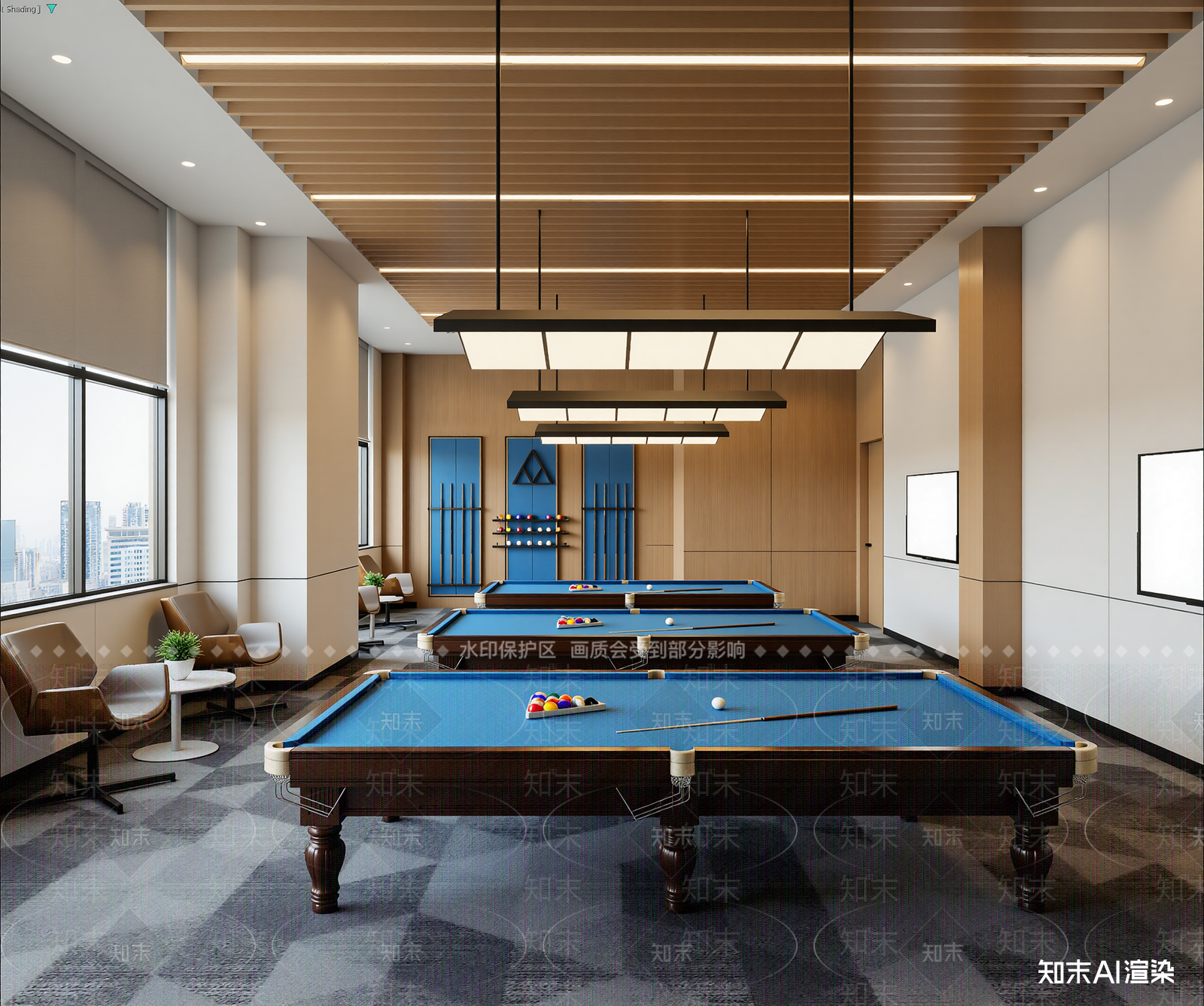 现代台球室3D模型下载【ID:1214613204】