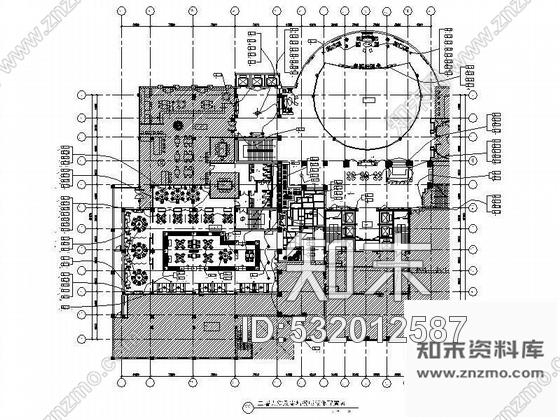 施工图酒店餐厅大堂装修施工图cad施工图下载【ID:532012587】