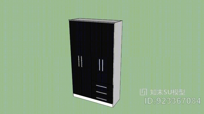 衣柜的黑/白SU模型下载【ID:923367084】