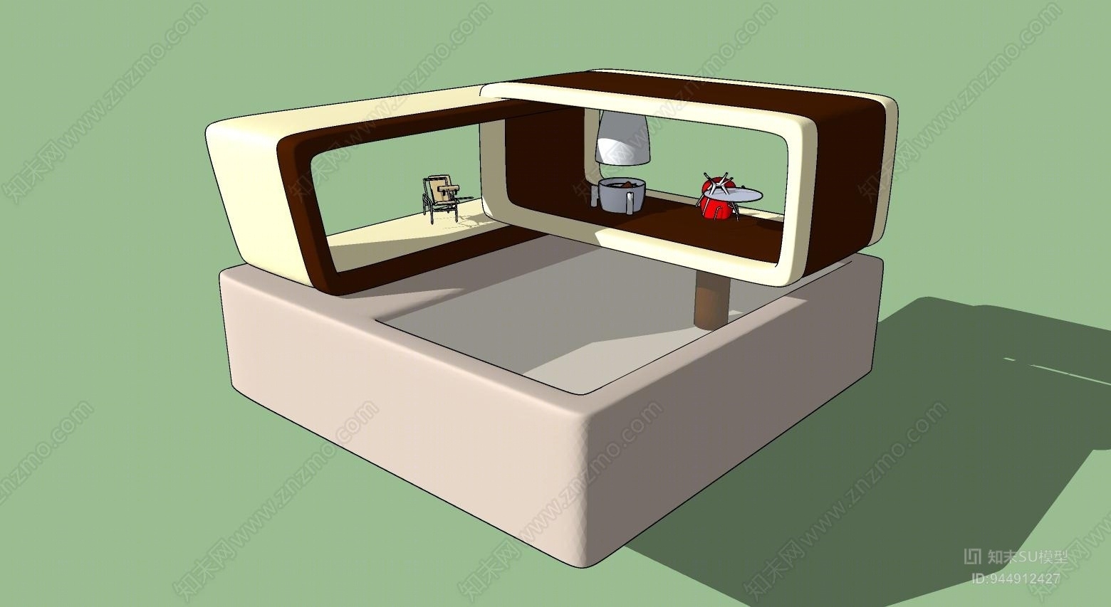 现代公用器材SU模型草图
