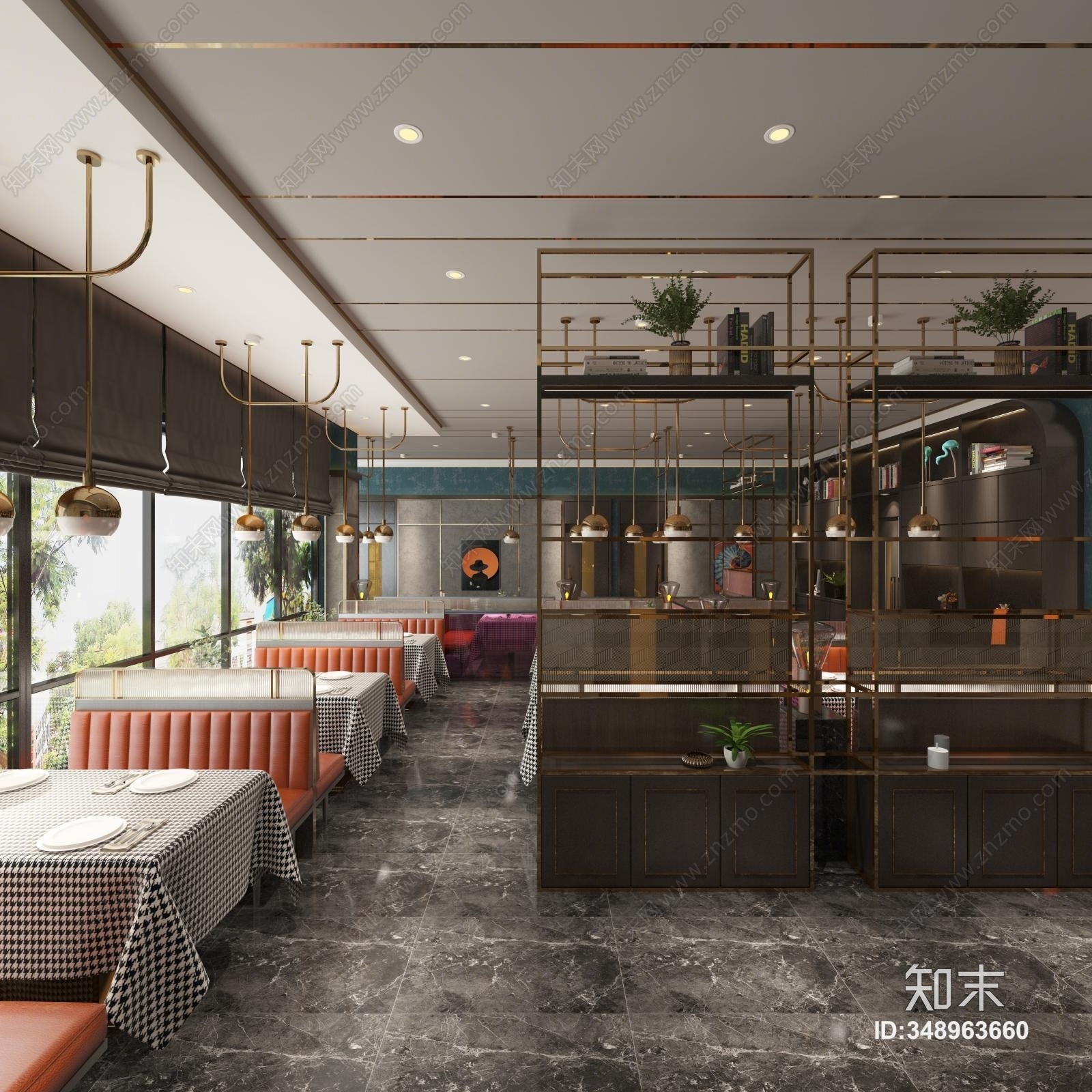 后现代轻奢餐厅3D模型下载【ID:348963660】