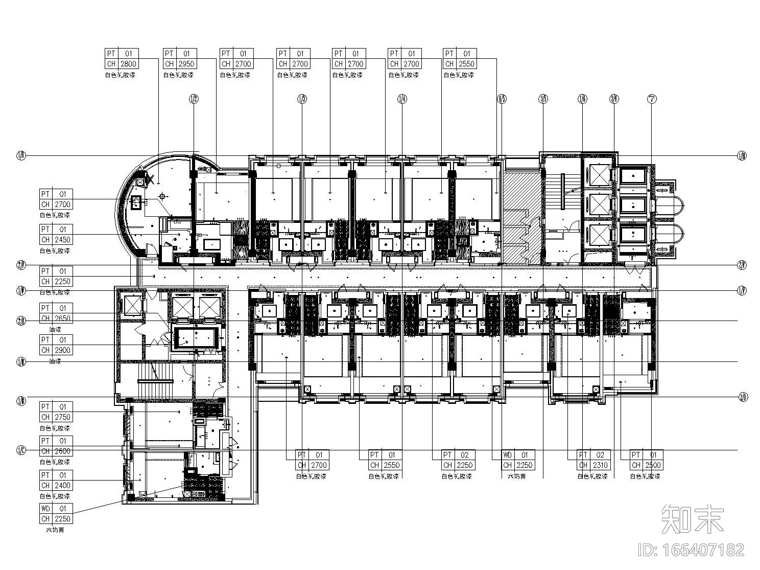 [青岛]海都大酒店室内装饰施工图（附方案效果图）cad施工图下载【ID:166407182】