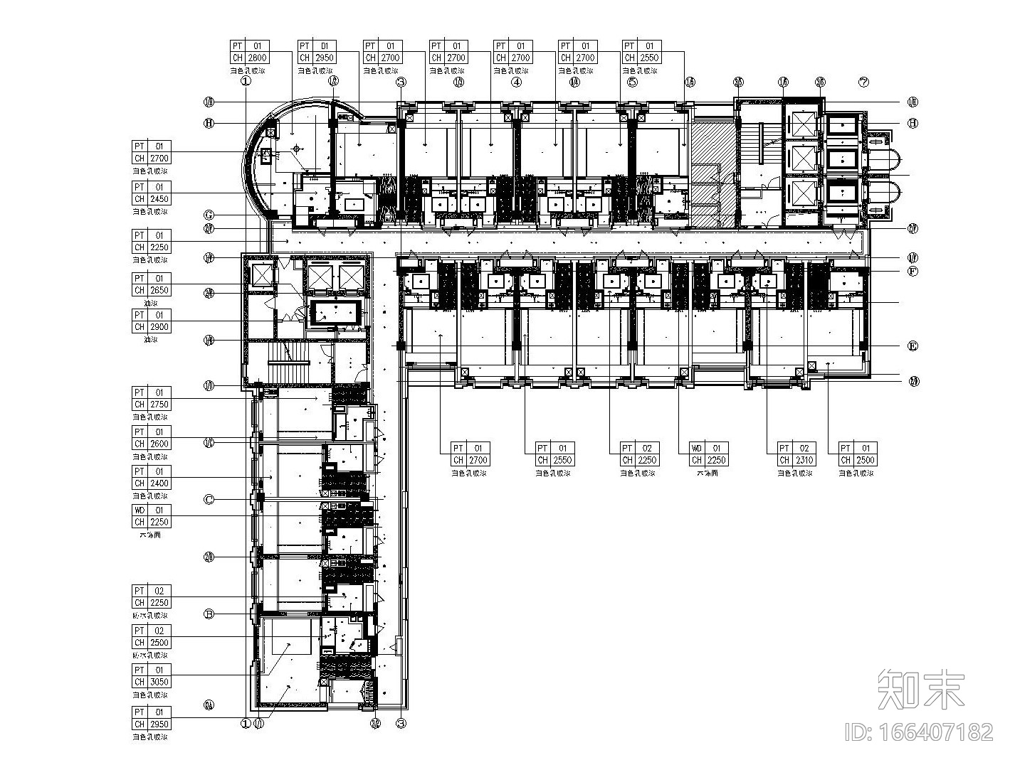 [青岛]海都大酒店室内装饰施工图（附方案效果图）cad施工图下载【ID:166407182】