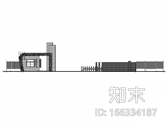 [江苏]某市消防大队门卫及训练用水池建筑施工图cad施工图下载【ID:166334187】