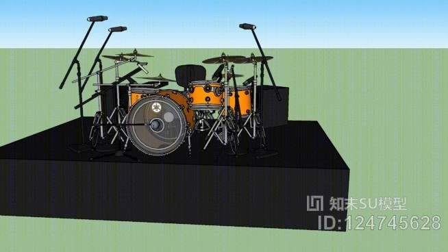 U2约书亚树-拉里穆伦小鼓套装SU模型下载【ID:124745628】