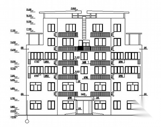 某五层出租房建筑施工图cad施工图下载【ID:149844139】