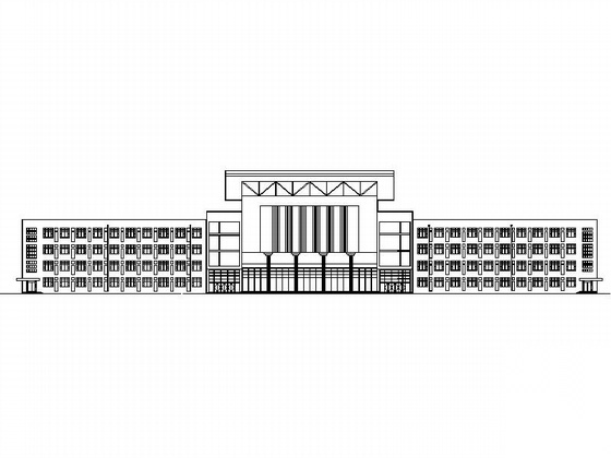 [唐山]某高中五层食堂宿舍多功能厅建筑施工图cad施工图下载【ID:165426184】