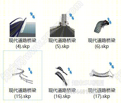 现代道路桥梁SU模型下载【ID:944819295】