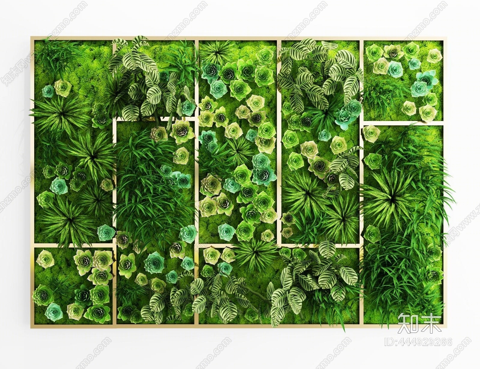 现代绿植墙3D模型下载【ID:444929266】