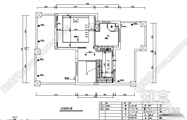 公园道一号样板间设计施工图（附效果图）cad施工图下载【ID:180827130】