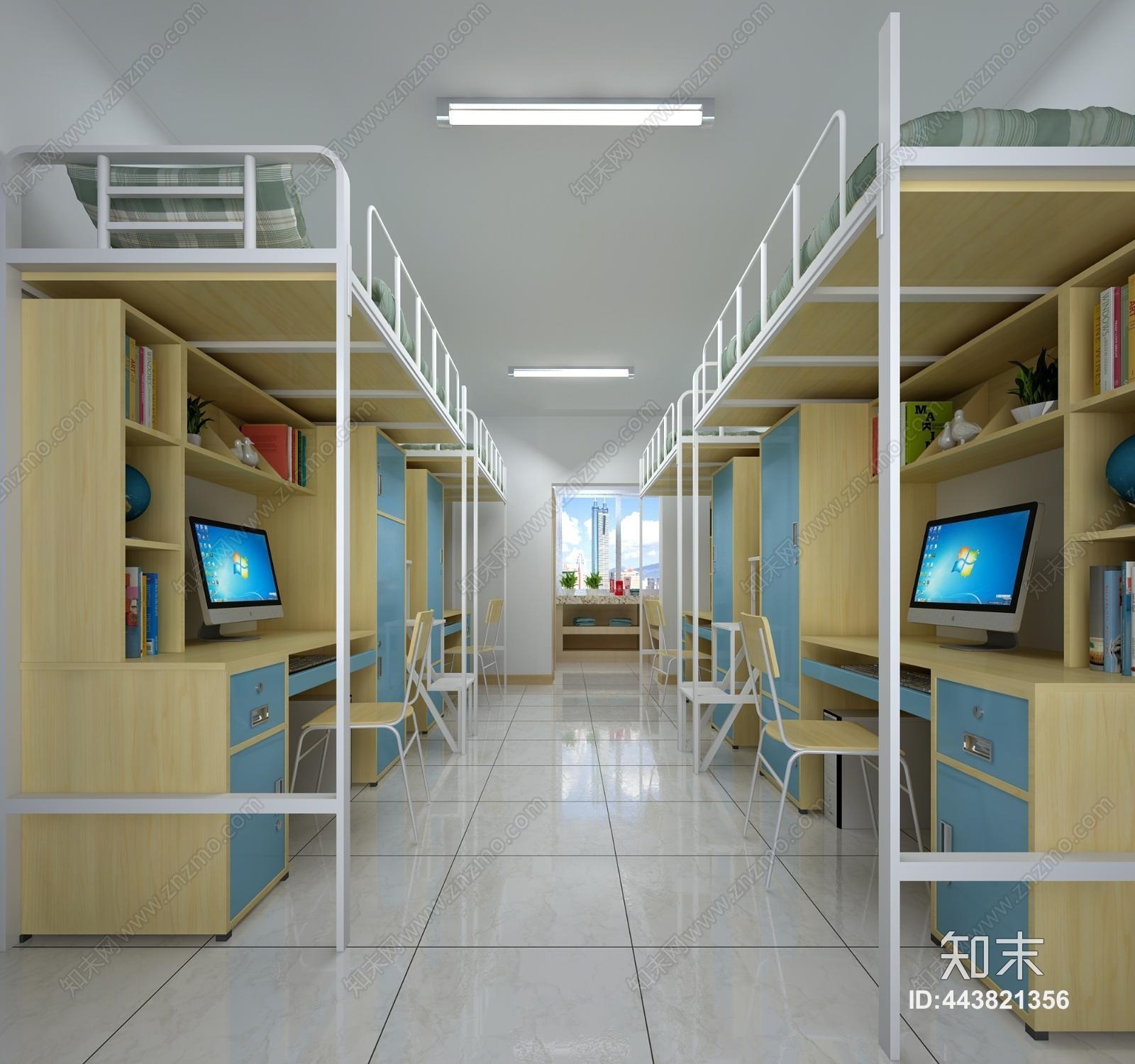 现代学生宿舍3D模型下载【ID:443821356】