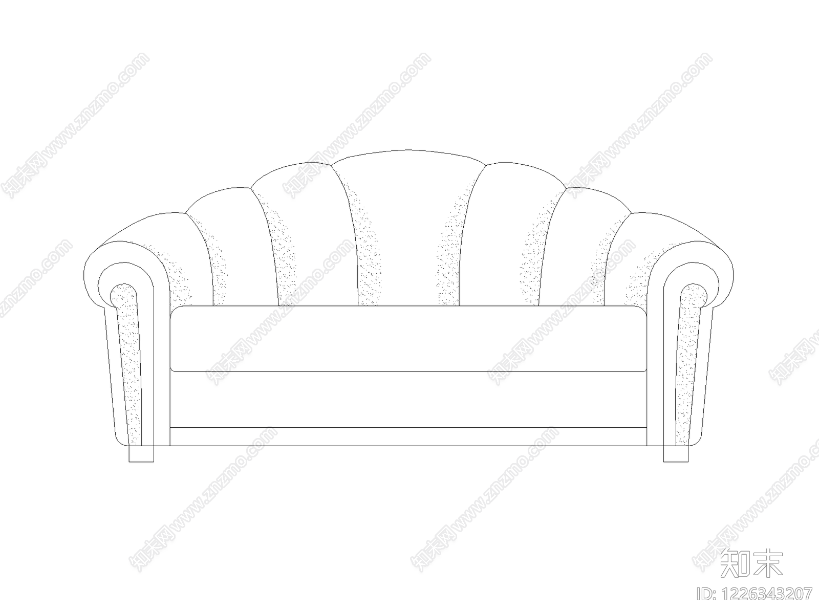 沙发cad施工图下载【ID:1226343207】