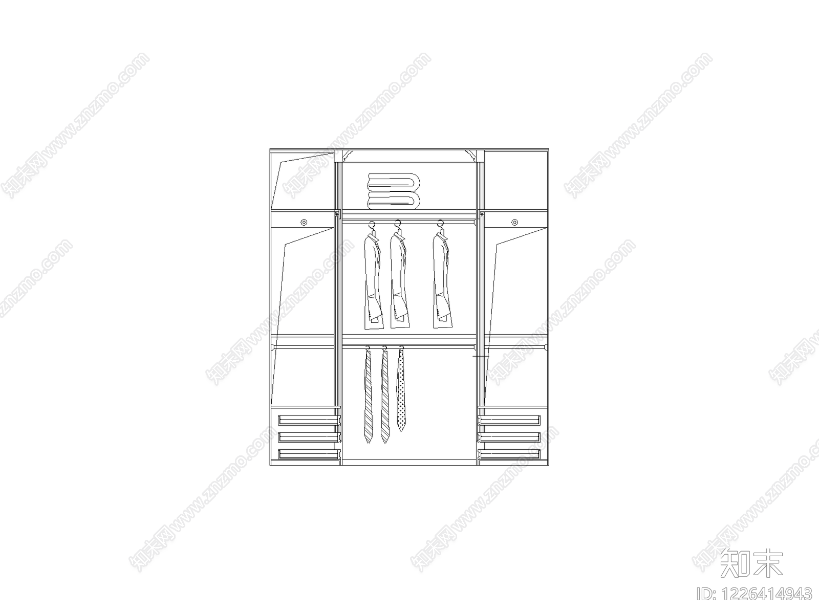 柜子平立面cad施工图下载【ID:1226414943】