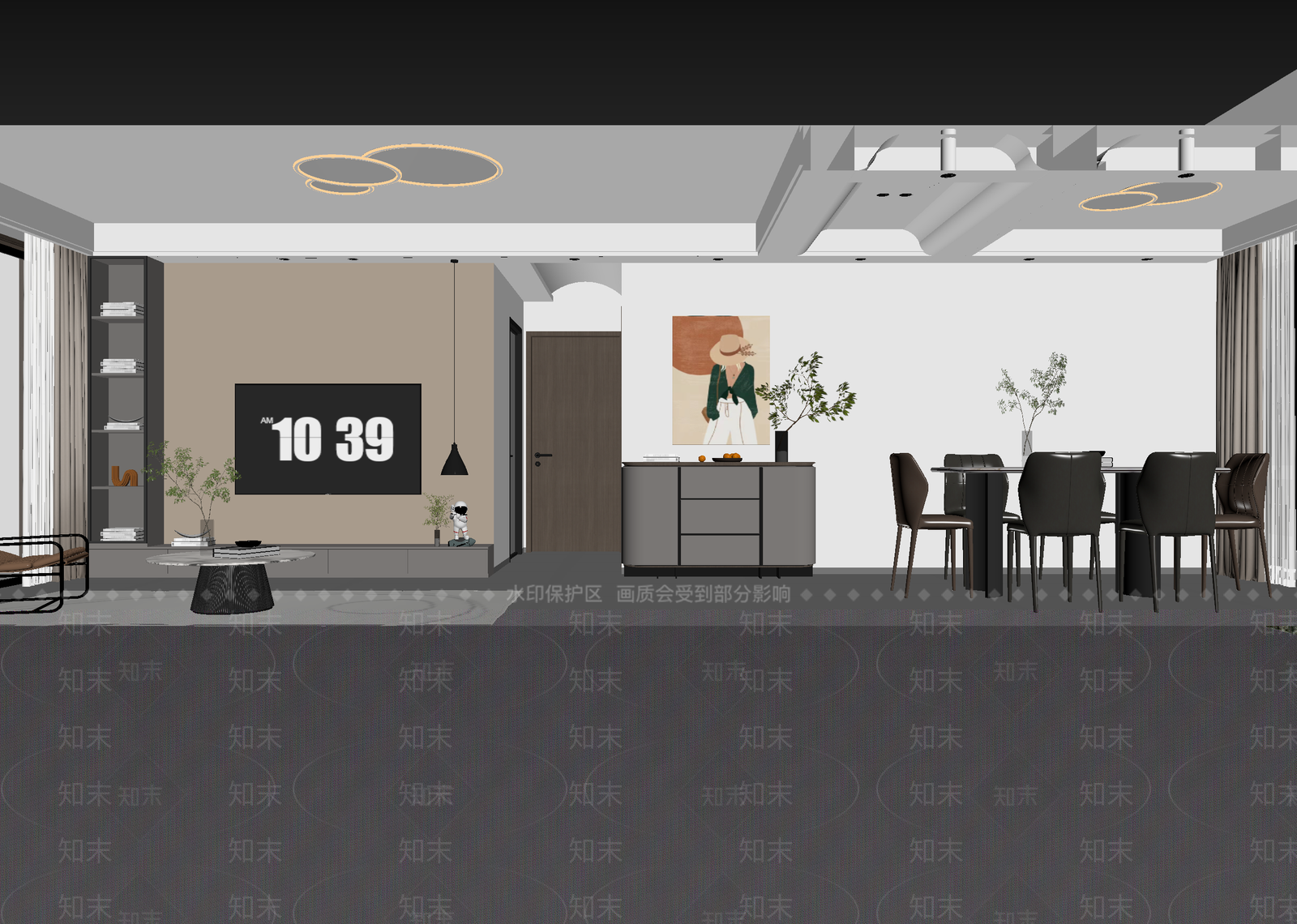 现代客餐厅3D模型下载【ID:1215020242】
