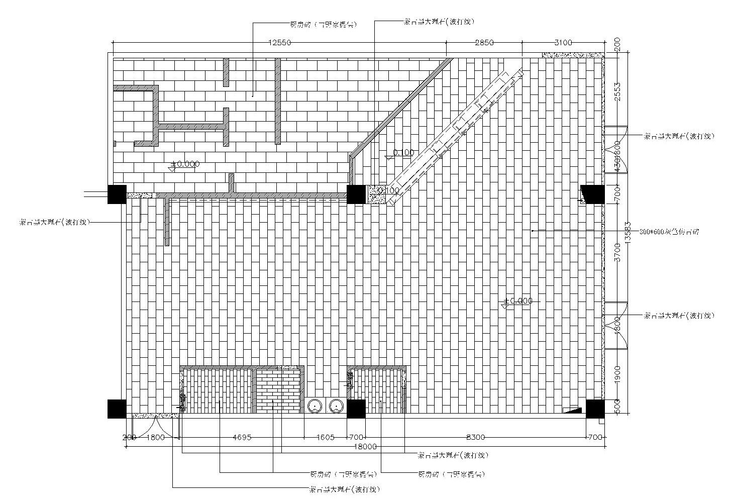 [北京]日式小清新吉野家餐厅内部装修全套施工图施工图下载【ID:160428175】