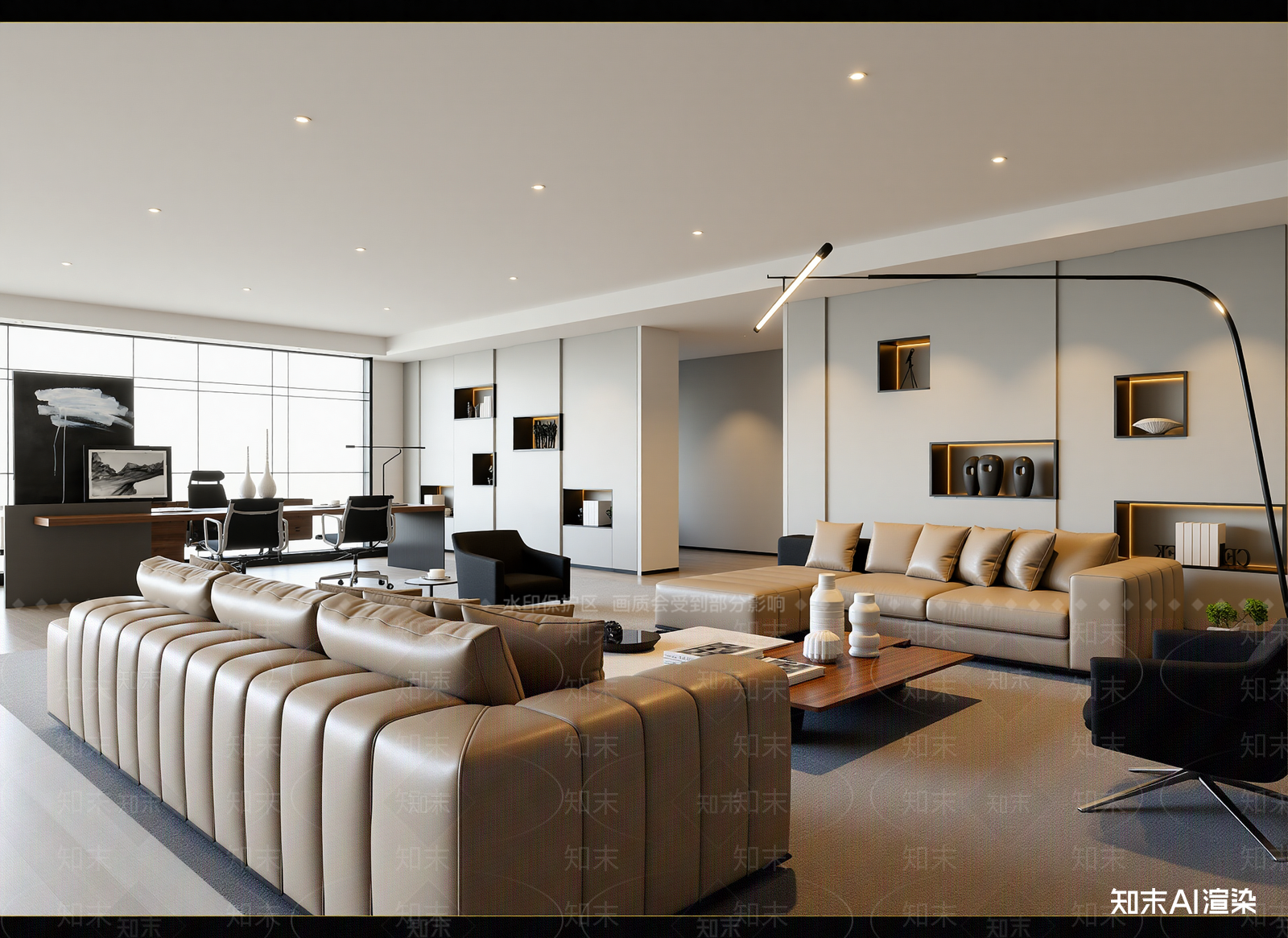 现代办公大厅3D模型下载【ID:1215047353】