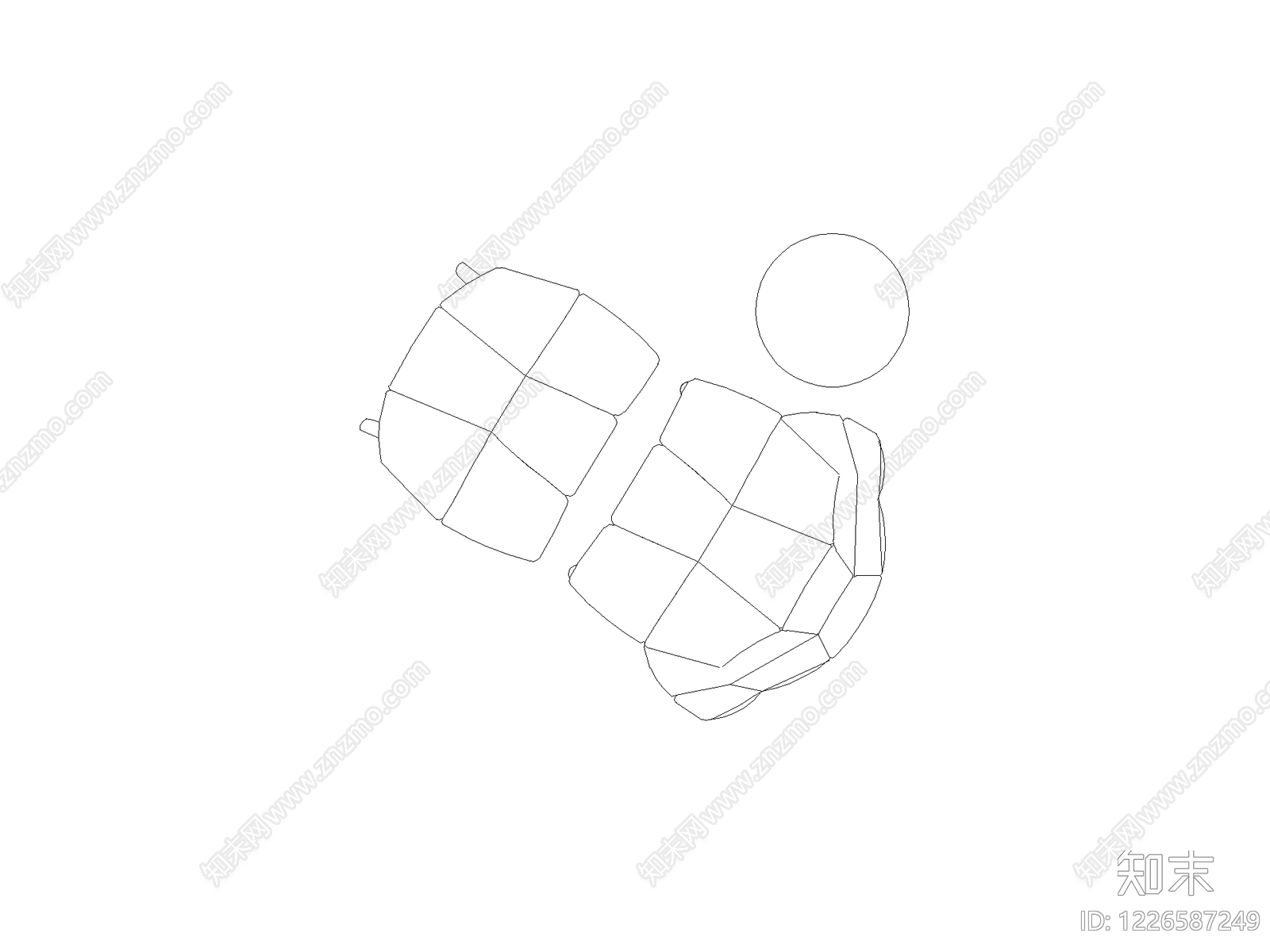 现代沙发CAD图纸