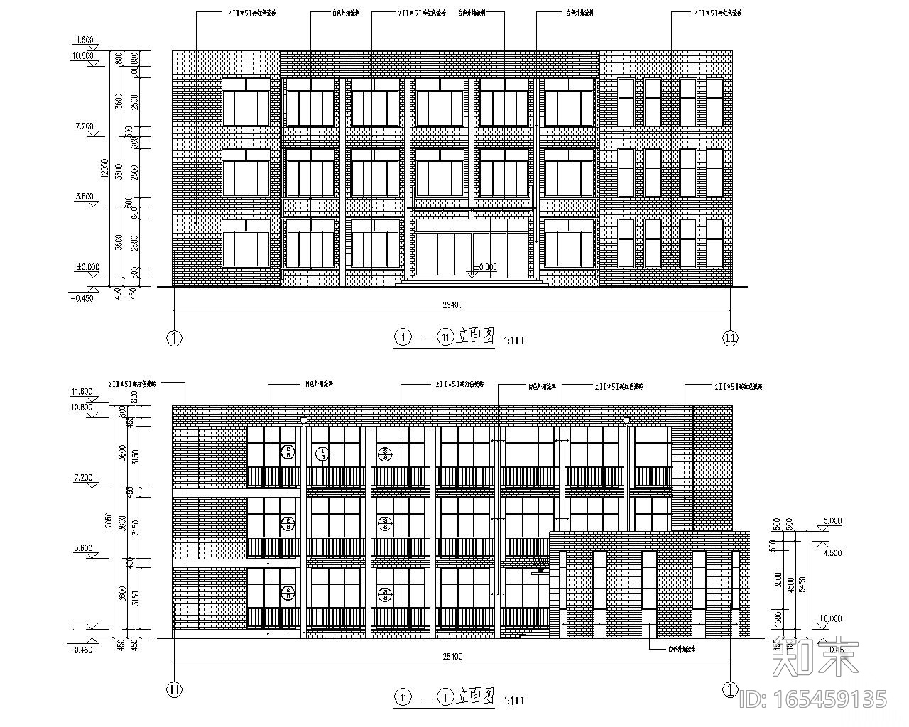 社区服务办公楼cad施工图下载【ID:165459135】