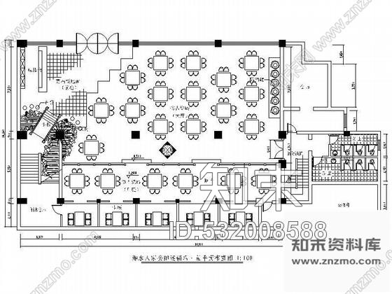 湘水人家连锁店装修设计图cad施工图下载【ID:532008588】