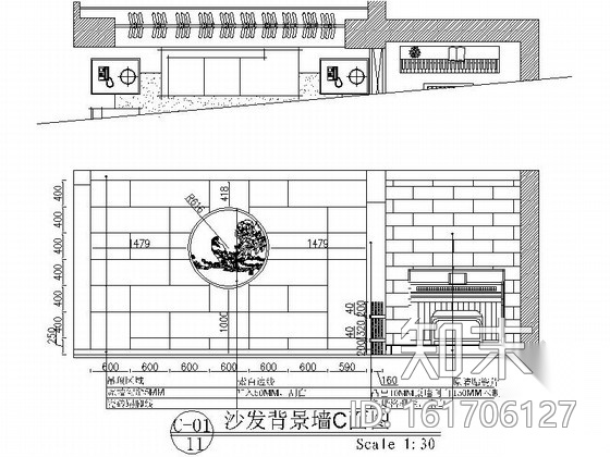 黑白经典三居室装修施工图（含效果图）cad施工图下载【ID:161706127】