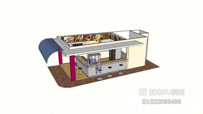 快餐快餐店SU模型下载【ID:522093498】